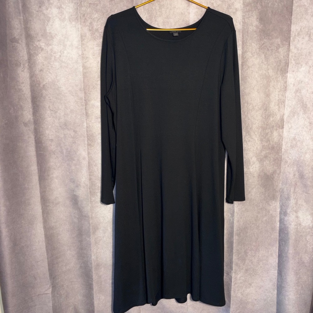 J. Jill Wearever Collection Dress Women Plus Size 1X Black Classic Minimalist